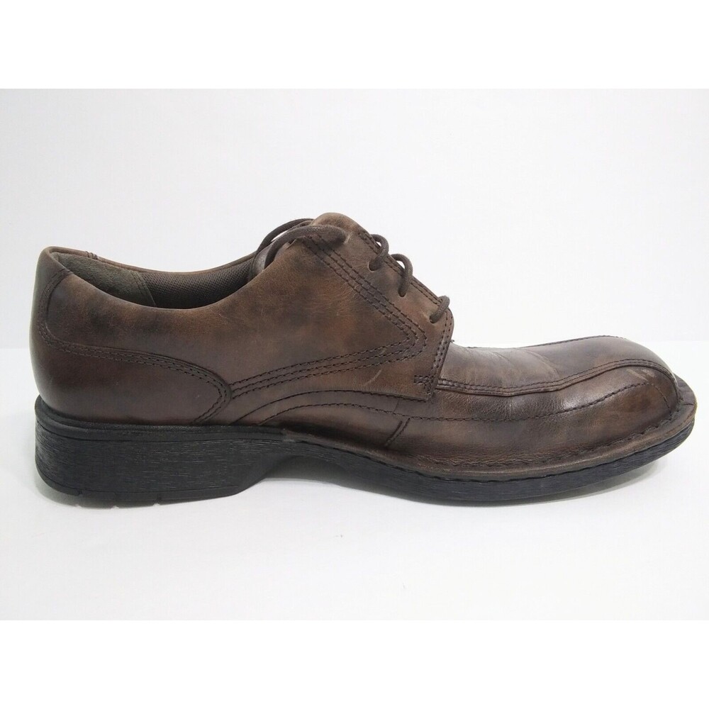 Clarks Men's Size 10.5 Booker Brown Antique Leather Distressed Oxfords Lace Up - Picture 4 of 11